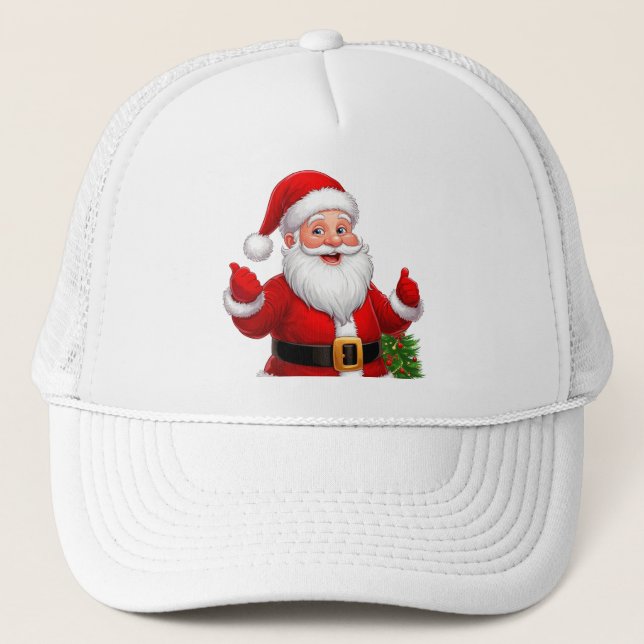 Cheerful Santa Claus Trucker Hat (Front)