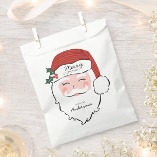 Cheerful Santa Face Favour Bag