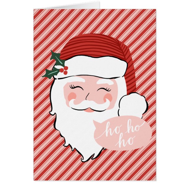 Cheerful Santa Face | Pink and Red |  (Front)