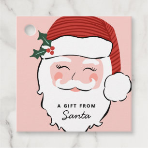 Cheerful Santa Face   Pink and Red   From Santa Favour Tags