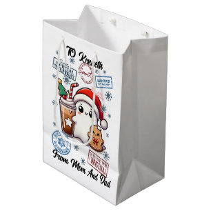 Cheerful Santa Sack With Playful Holiday Medium Gift Bag