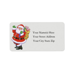 Cheerful Santa Vintage Address Label