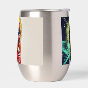 Cheerful Saree Cartoon Water Bottle Design - Tradi