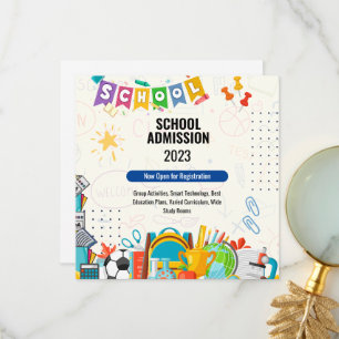 Cheerful School Admission Invitation Note Card