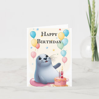 Cheerful Seal Wishes: Birthday Card