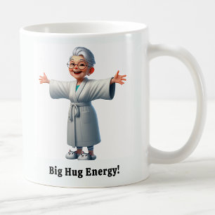 Cheerful Senior Citizen in a Cosy Robe Coffee Mug