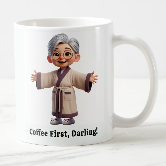 Cheerful Senior Citizen in a Cosy Robe Coffee Mug (Creator Uploaded)