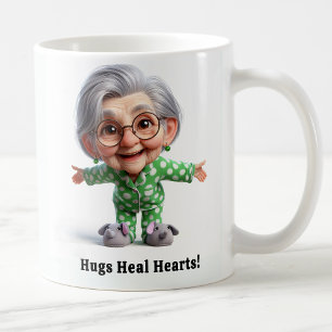 Cheerful Senior Citizen in Cosy Attire Coffee Mug