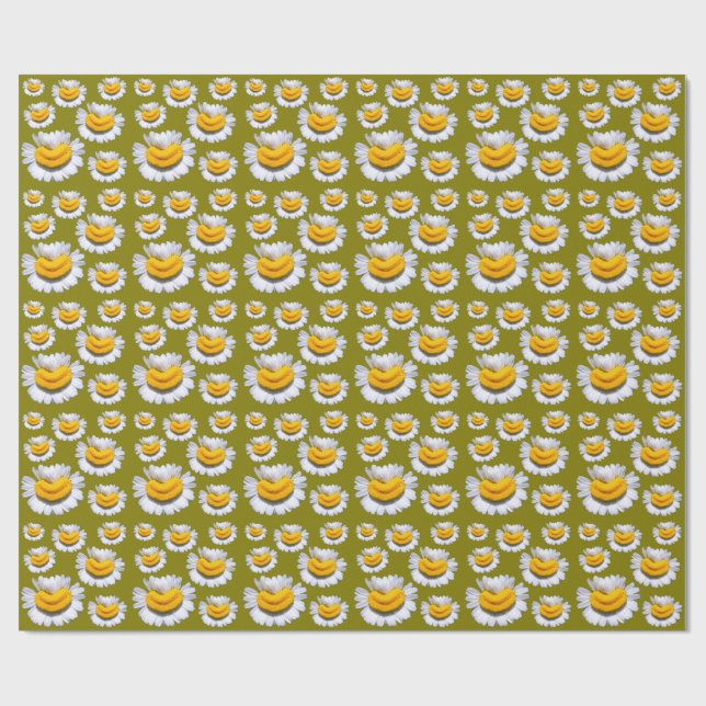 Cheerful Smiles From Chamomiles Wrapping Paper (Flat)