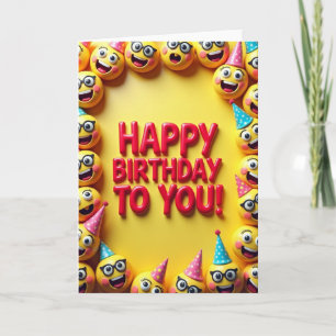 Cheerful Smiling Spheres Card