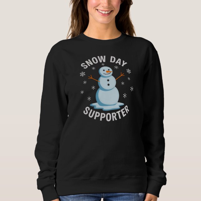 Cheerful Snow Day Supporter SnowmanT-Shirt Sweatshirt (Front)