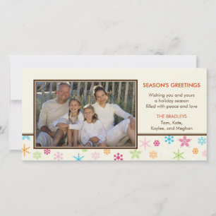 Cheerful Snowflakes Holiday Photo Card