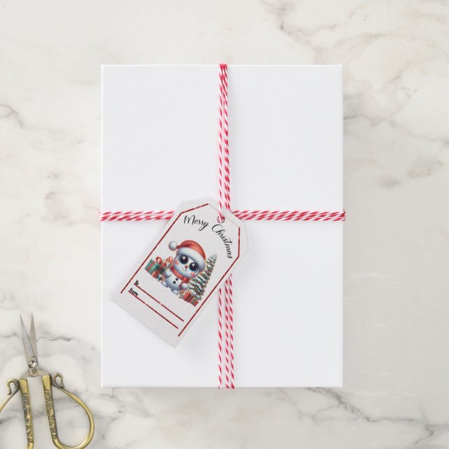 Cheerful snowman Christmas tags (With Twine)