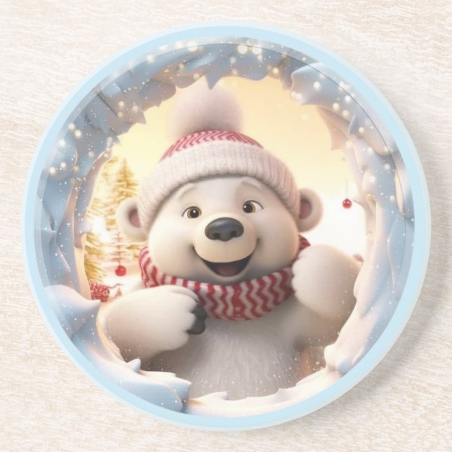 Cheerful Snowman Coaster (Front)
