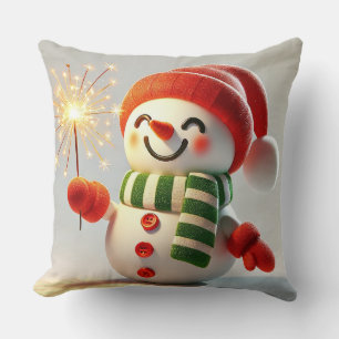 Cheerful Snowman Cushion