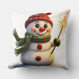 Cheerful Snowman Cushion