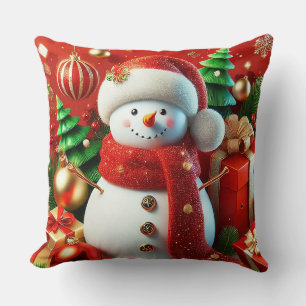Cheerful Snowman Cushion