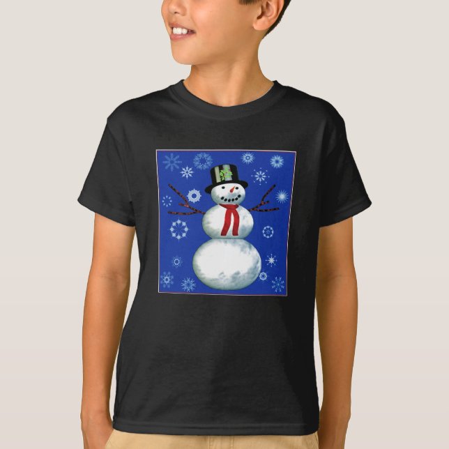 cheerful snowman in top hat (Front)