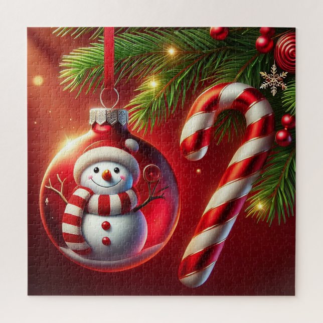 Cheerful Snowman Jigsaw Puzzle (Vertical)