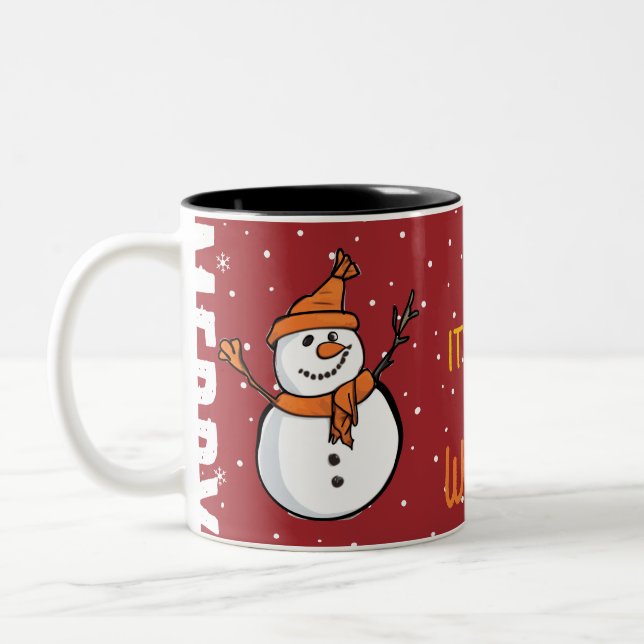 Cheerful Snowman Mug - Spread Winter Warmth (Left)