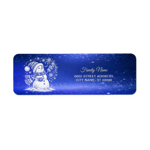 Cheerful Snowman Return Address Label