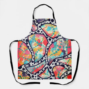 Cheerful Spots, Dots and Funky Lines Original Art Apron