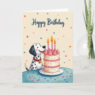 Cheerful Spotted Dog Birthday Card
