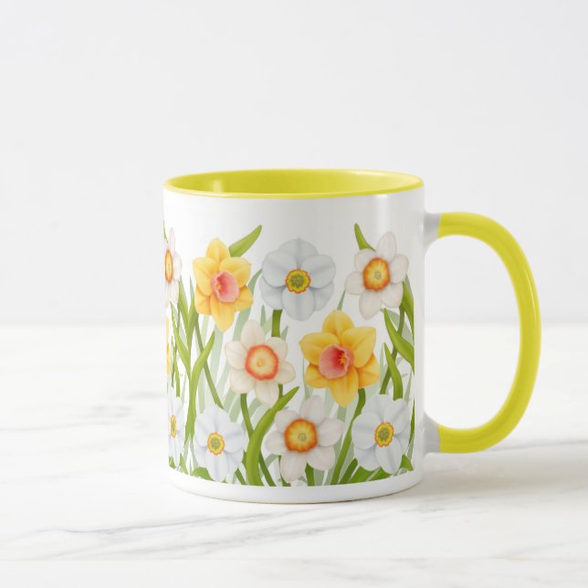 Cheerful Spring Daffodils Ringer Mug (Right)