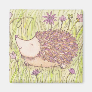 Cheerful Springtime Hedgehog Magnet