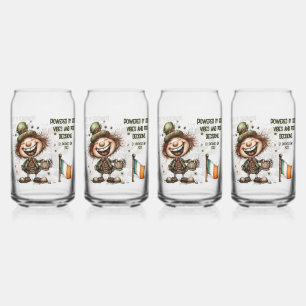 Cheerful St. Patrick’s Day Leprechaun Art Can Glass