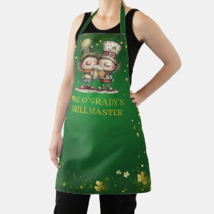 Cheerful St. Patrick’s Day Party Illustration Apron