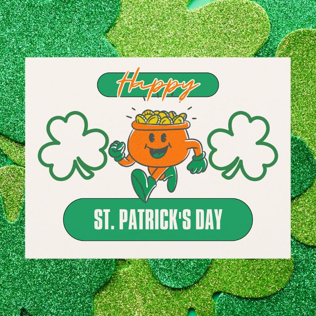 Cheerful St. Patrick’s Day with Shamrocks and Gold Postcard (Creator Uploaded)