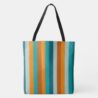 Cheerful Stripe Pattern Aqua and Orange
