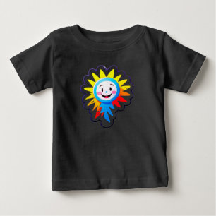 Cheerful Sun Cartoon With Smiling Face Baby T-Shirt