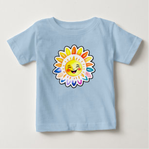 Cheerful Sun Cartoon With Smiling Face Baby T-Shirt