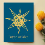 Cheerful Sun HAPPY BIRTHDAY CUSTOM Postcard<br><div class="desc">Add your own text to the front and back,  or change the colours. Take a look at my shop for more!</div>