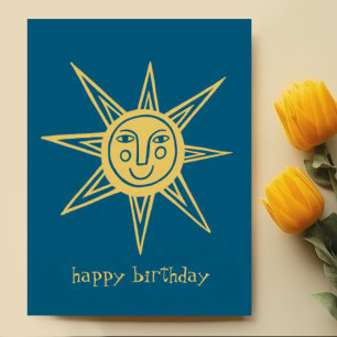 Cheerful Sun HAPPY BIRTHDAY CUSTOM Postcard