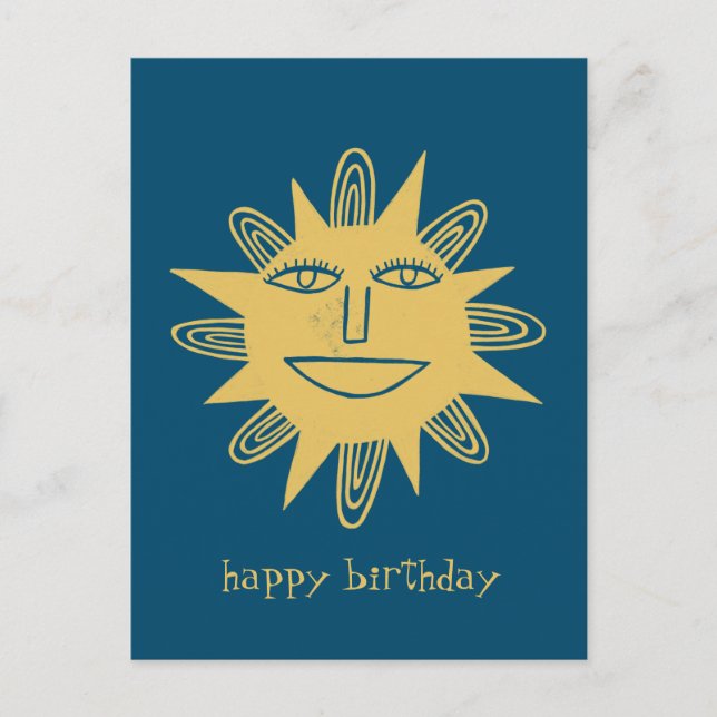 Cheerful Sun HAPPY BIRTHDAY CUSTOM Postcard (Front)