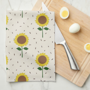Cheerful Sunflower Pattern Dishtowel Tea Towel