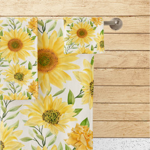 Cheerful Sunflowers Bath Towel Set
