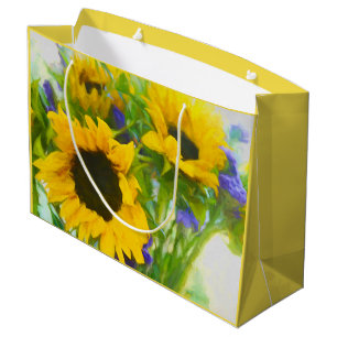 Cheerful Sunflowers Large Gift Bag