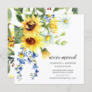 Cheerful Sunflowers Moving Announcement