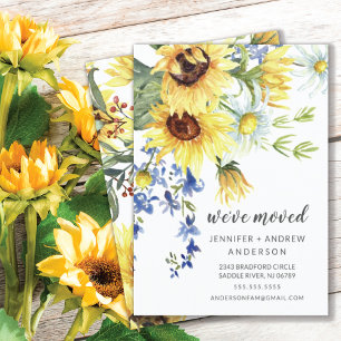 Cheerful Sunflowers Moving Announcement