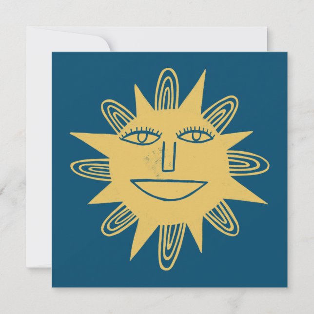 Cheerful Sunshine Smiling Face CUSTOMIZE IT  Card (Front)