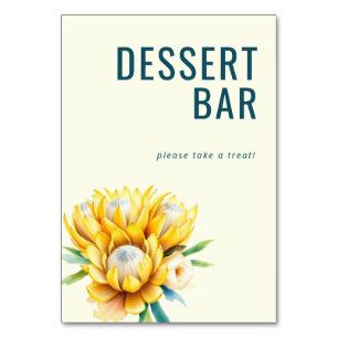 Cheerful Teal Watercolor Flowers Table Number