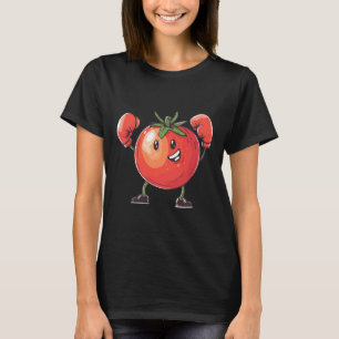 Cheerful Tomato With Boxing Gloves Fun T-Shirt
