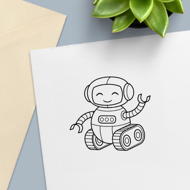 Cheerful Toy Robot Colour Me Self-inking Stamp (Creator Uploaded)