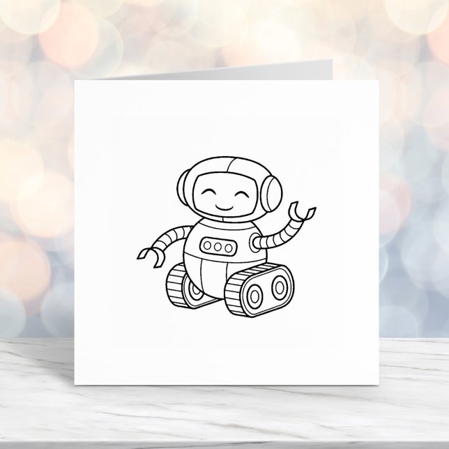 Cheerful Toy Robot Colour Me Self-inking Stamp (Creator Uploaded)