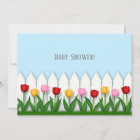 Cheerful Tulips & White Picket Fence Custom