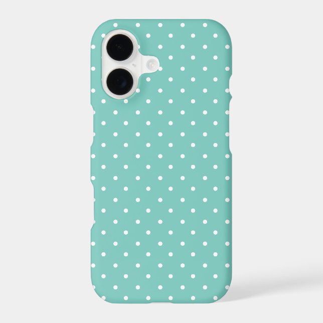 Cheerful Turquoise Green with White Polka Dots (Back)